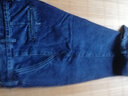 AEMAPE苹果纯棉秋冬季牛仔裤中老年高腰深裆宽松直筒爸爸装百搭加绒长裤 （厚款）D款#深蓝色 32 (2尺5) 实拍图
