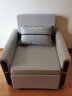 翼度空间坐卧两用床铁 实木沙发床多功能两用 客厅书房折叠床沙发变床组合 浅灰色1133-37 外径0.85米椰棕款 带储物 单人位 实拍图