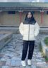 李宁火锅羽绒服丨男女春季保暖宽松立领短款防泼水不易静电面包服外套 米白色(497款)-6 M 实拍图