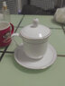鹏博陶瓷 景德镇陶瓷杯身带盖茶杯水杯办公杯 瓷器定制 酒店会议室泡茶杯 描金-金钟杯-黄金款【带杯碟】 实拍图