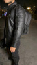 twetybird哈雷机车服高端真皮皮衣男头层牛皮摩托车骑行服高档男士皮夹克 黑色 【精选头层牛皮】 M （适合125-135斤) 实拍图