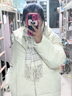 素羽轻罗羽绒服女中长款冬2025年新款韩版加厚宽松面包服学生外套上衣女装 米白色 L 实拍图