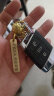 OXO防丢号码牌钥匙扣挂件男女汽车链不锈钢挂饰电话手机定制激光刻字 黄铜吊牌+福袋 实拍图