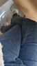 真维斯（JEANSWEST）牛仔裤女2025夏季高腰弹力垂坠感九分烟管裤开叉小个子复古蓝M 实拍图