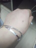 七度（SEVEN DEGREE）999.9银手镯足银四叶草手镯双环双圈银镯子送女友闺蜜生日礼物 内直径56mm 实拍图