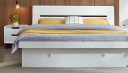 全友家居 床 北欧时尚卧室家具高箱组合白色双人床121802  高箱床+床头柜*2+床垫 1800*2000 晒单实拍图