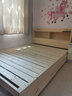 千鹏（QIANPENG） 实木床 公主床 小儿孩童床单人床小学生青少年书架储物床家具 原木无漆床+2个抽屉 1.5米*2米 实拍图