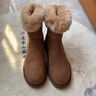 达芙妮厚底雪地靴女秋冬2025新款保暖棉鞋加绒毛毛鞋百搭厚底防滑短靴女 栗色 37 实拍图