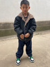 巴布豆（BOBDOG）男童运动鞋男童鞋子春夏季新款儿童板鞋潮款网面透气小男孩休闲鞋 黑绿低帮【皮面】TS6615 33 鞋内长21cm 实拍图