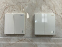 罗格朗（LEGRAND）开关插座面板 仕典系列玉兰白色86型暗装 双开单控 实拍图