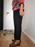 俞兆林（YUZHAOLIN）妈妈装裤子夏季薄款2024新款休闲宽松时尚雪纺九分裤中老年女装老 黑色 2XL （建议110-125斤） 实拍图