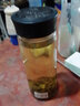 富光 玻璃杯水杯男双层泡茶杯隔热便携过滤带盖女随手透明杯子定制 1627 双层黑色 500ml 实拍图