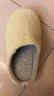内泊（NEIBO）【超舒服】乳胶棉拖鞋女冬季天室内家居防滑防臭橡胶软底羊毛黄36 实拍图