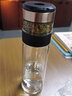 特美刻（TOMIC）双层玻璃杯男士茶水分离杯泡茶杯防烫耐高温大容量茶杯年会礼品 【银茶隔】黑色340ml 实拍图
