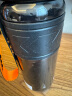 cica运动水杯男女士大容量Tritan塑料杯子耐高温学生儿童健身水壶夏季 黑色850ml-（吸管+直饮+茶隔） 实拍图