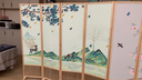 祥朗实木屏风隔断玄关现代简约可移动折叠家用遮挡帘客厅新中式推拉 小鹿一家 1.8米高X0.5米宽一扇 实拍图
