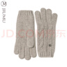 玖慕（JIUMU）纯羊绒保暖手套女冬季加厚绞花高档针织毛线手套户外防寒手套 实拍图