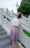 蓝贝妮童装女童夏季套装2025新款女孩裙子短袖洋气夏装儿童衣服大童女装 粉色 150 码建议身高140CM 实拍图
