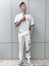 罗蒙（ROMON）中国风唐装短袖套装男士夏季汉服冰丝t恤宽松休闲长裤青年古装潮 2207白色套装 XL 约125-135斤 实拍图