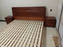 丰舍 床 实木床双人床胡桃木床新中式婚床大床现代中式床卧室精品家具 胡桃木床+床头柜*2 框架床(2米*2.2米双人床) 实拍图