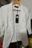 颜域简约半袖西装外套女夏装新款通勤显瘦气质职业短款西服 白色1 M/38 实拍图