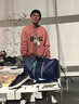 POUM牛仔裤男春夏季款修九分纯色宽松身直筒裤美式高街微喇潮牌长裤 SXNZ-8030黑色【皮带款】 L 实拍图
