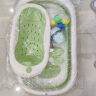 劳可里尼（NOCOLLINY）婴儿洗澡盆 可折叠宝宝浴盆新生儿用品 洗澡神器躺托 浴架 【清新绿】+浴架+大礼包+洗头杯 晒单实拍图