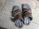 【100%软底】男士凉鞋夏季防水防滑软底耐磨沙滩鞋厚底高档凉拖鞋 棕色精品款[真皮]_111 44 _标准尺码 实拍图