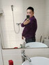 与狼共舞【100%纯羊毛】圆领毛衣男士2024秋季新款男装纯色套头针织衫2363 深紫色501 2XL /185 实拍图