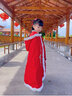 安妮优儿女童汉服冬款拜年服女宝中国风2026新款古装过年冬季儿童新年唐装 红色披风 110 实拍图