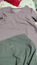 爱暇步春夏薄款瑜伽服套装女速干短袖运动T恤普拉提健身服美背运动套装 迷雾紫上衣+X43123NS古木灰 九分 L 实拍图