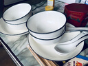 惠丽源 碗碟套装日式釉下彩陶瓷器餐具家用情侣微波炉厨具吃饭碟盘组合 14件装（4碗2盘4勺4筷） 实拍图