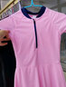李宁（LI-NING）泳衣女童中大童裙式连体速干防晒游泳温泉专业泳装073草莓粉130 实拍图