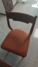 朴愫木作餐椅家用黑胡桃实木椅子现代简约餐桌椅餐厅靠背椅轻奢书桌椅 橙色软包1把丨现货 实拍图