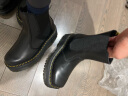 马丁（DR.MARTENS）春夏2976 Quad 机车靴光面皮黑色厚底女款切尔西靴 黑色 37 实拍图