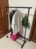 摩瑞迪简易衣帽架落地折叠阳台单杆晒衣服架子家用卧室晾衣杆挂衣架神器 60宽-黑色【CC拼接款】 实拍图
