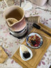 瓷牌茗茶具（cipaiming teaset）茶壶粗陶烧水壶户外酒精炉煮茶壶陶瓷围炉煮茶茶具套装 渐变条纹月颜侧把壶 实拍图