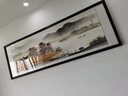 汉傲名家手绘国画客厅装饰画沙发墙画书房挂画水墨山水画风景画办公室 金秋十月 装裱含实木框 219*89cm 实拍图