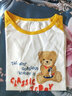 Classic Teddy儿童短袖男童T恤女童上衣夏季新款童装宝宝衣服半袖夏装1 英文字母熊同色插肩杏黄 100 实拍图
