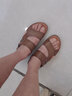 轩途诗凉鞋男真皮夏季休闲男士沙滩鞋潮外穿软底拖鞋男耐磨防滑青年两用 2510卡其色 43 实拍图