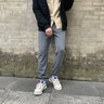 季骆森运动裤男秋冬季纯色棉质保暖加绒加厚裤子男士束脚运动跑步休闲裤 黑色-拉链款【加绒加厚】 XL 实拍图