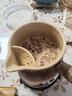 瓷牌茗茶具（cipaiming teaset）茶壶粗陶烧水壶户外酒精炉煮茶壶陶瓷围炉煮茶茶具套装 渐变条纹月颜侧把壶 实拍图
