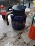 尚明家用保温壶水壶 办公室大容量焖茶壶闷茶壶 户外旅行泡茶壶焖泡壶 晶钻钛内胆【银河蓝】 1.3L 实拍图