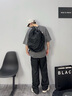 汉珀森 HARPRSON男士双肩包新款大容量电脑包大学生休闲旅行包初高中书包奢侈品 黑色 中号长30宽19高47CM（15英寸） 实拍图