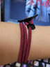 QMXD手链男潮欧美鲸鱼尾手工编织手绳活扣可调节情侣手链闺蜜手链礼物 酒红色 实拍图