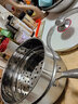 铿锵 316不锈钢汤锅电磁炉煮面锅小奶锅家用宝宝辅食不粘锅日式雪平锅 带蒸格【全新升级不沾】 24cm 实拍图