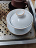 唯古 甜白釉盖碗茶杯茶具茶碗功夫三才碗简约现代纯色白瓷敬茶泡茶器喝茶 中号（满杯150ml） 实拍图