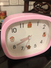 康品卡通儿童小闹钟学生床头桌面钟表简约创意卧室闹表超大声时钟闹铃 方形可爱粉（清晰可爱款） 实拍图