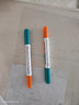 国誉(KOKUYO)进口暗记笔双色荧光记号笔双头学生考试复习重点标记笔 绿/橘 2支 PM-M120-1P 实拍图