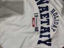 SEMALAM美式复古短袖t恤男夏季宽松设计感小众潮牌五分半袖字母印花体恤 白色 L【建议105-120斤】 实拍图